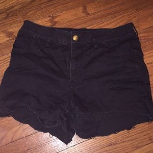 Black American eagle high rise shorts